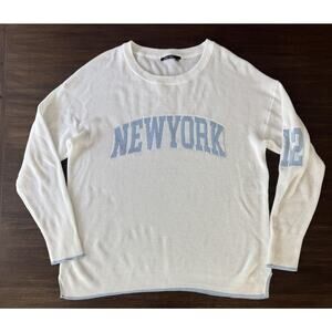 New York Sweater Womens 38 S/M Relaxed Oversized White Lightweight Marc Aurel